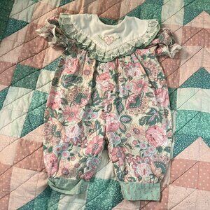 Vintage Holly Hobbie Jumpsuit Playsuit One Piece Floral 90s Baby‎ Infant